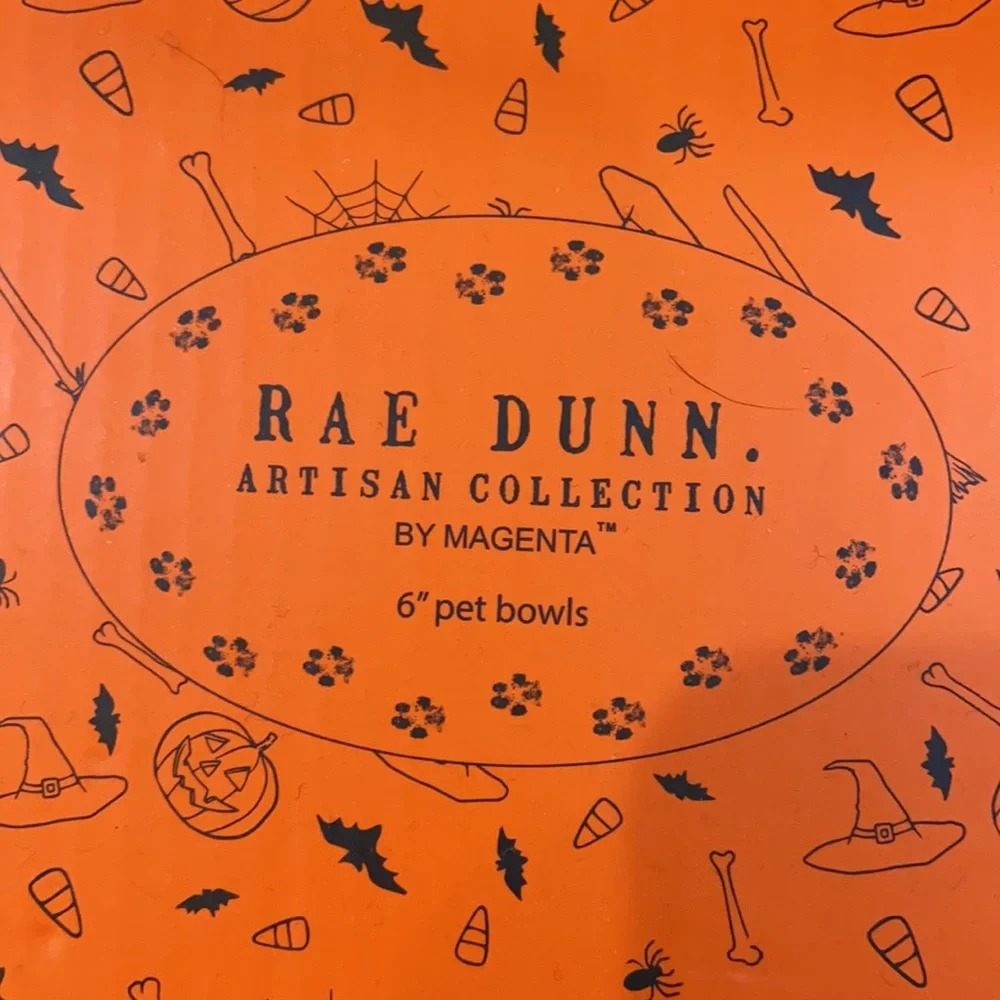 Rae Dunn TRICK & TREAT Dog Bowls